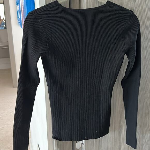 NWT REVOLVE & MINIMALIST lovers COMMENSE ribbed knit black Sweater S - Picture 7 of 9